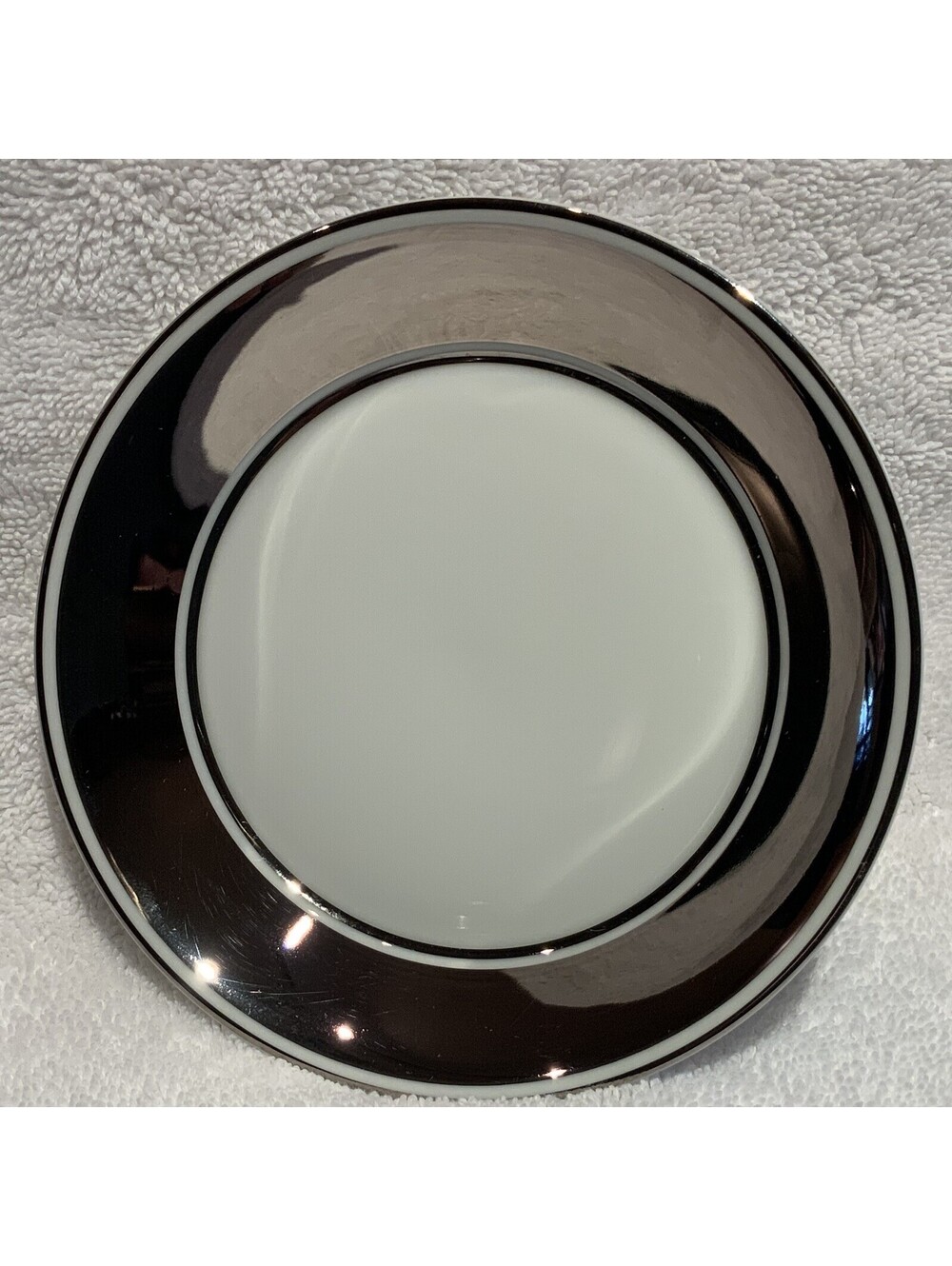 Vintage Fitz And Floyd 1981 Platinum Ronfelet 5.25” Saucer with Platinum Trim
